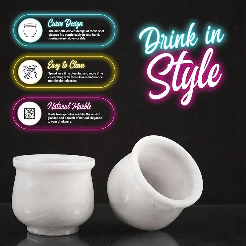 Natural Marble Tequila Shot Glasses