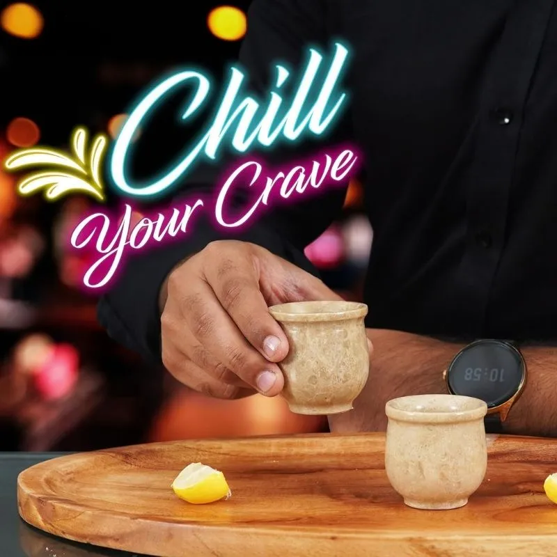 Natural Marble Tequila Shot Glasses