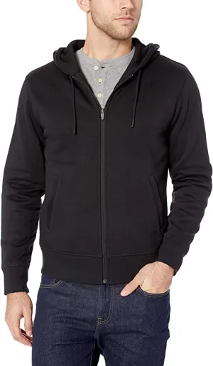 New Amazon Essentials Men's Water-Repellent Thermal-Lined Full-Zip Fleece Hoodie, Black, Sz XXL!