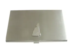 New Hampshire State Map Shape and Flag Design Business Card Holder