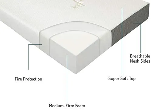 New Milliard Tri Folding Mattress with Washable Cover Space Saver Single Size (75 inches x 25 inches x 4 inches)