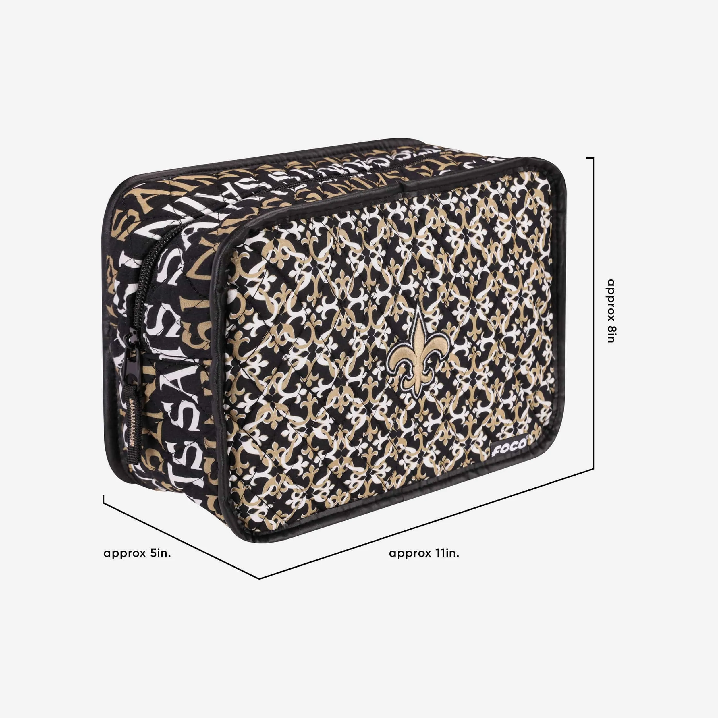 New Orleans Saints Quilted Printed Cosmetic Bag