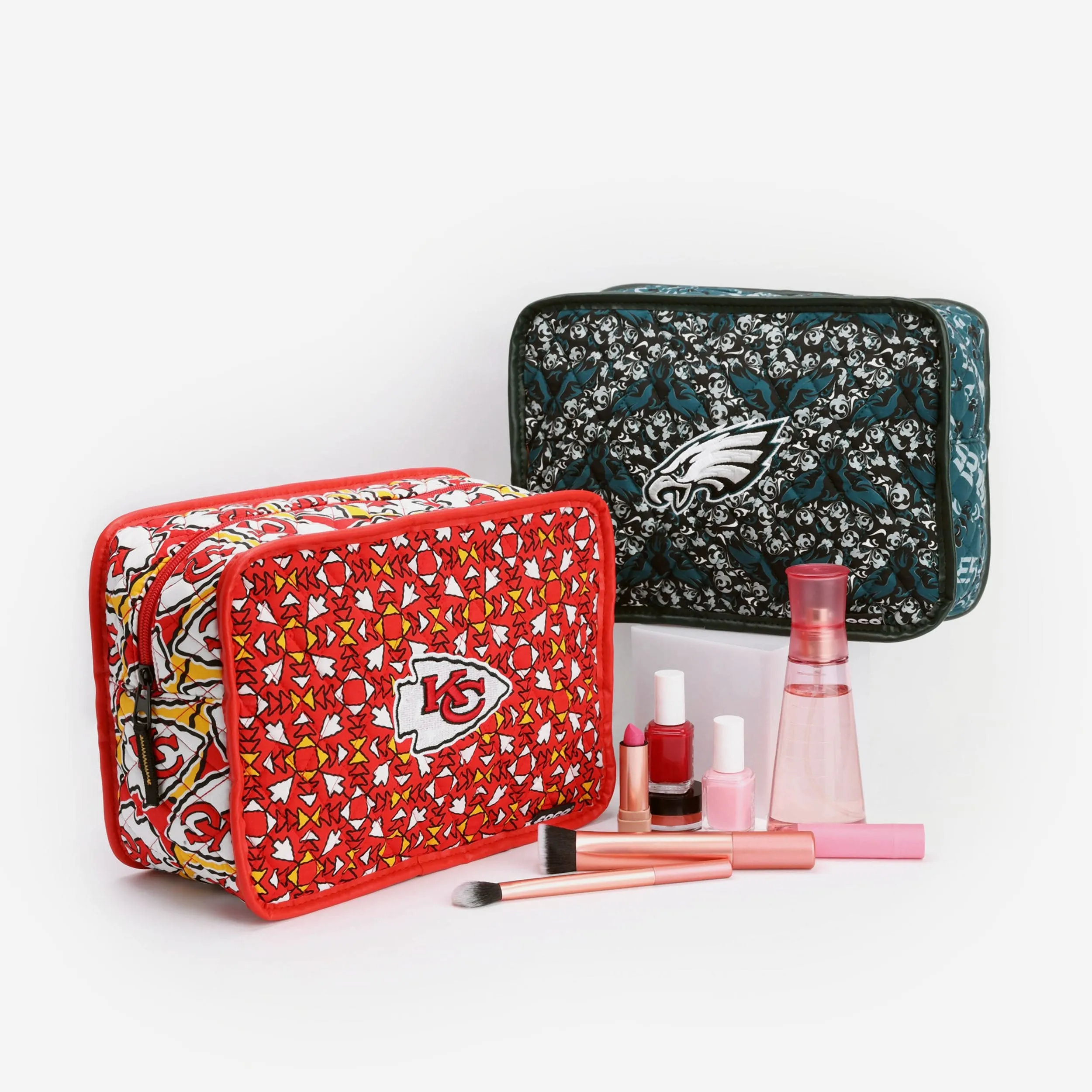 New Orleans Saints Quilted Printed Cosmetic Bag