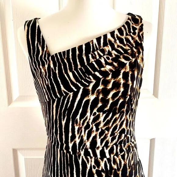 New Vince Camuto Sheath Asymmetrical Sleeveless Dress knee length