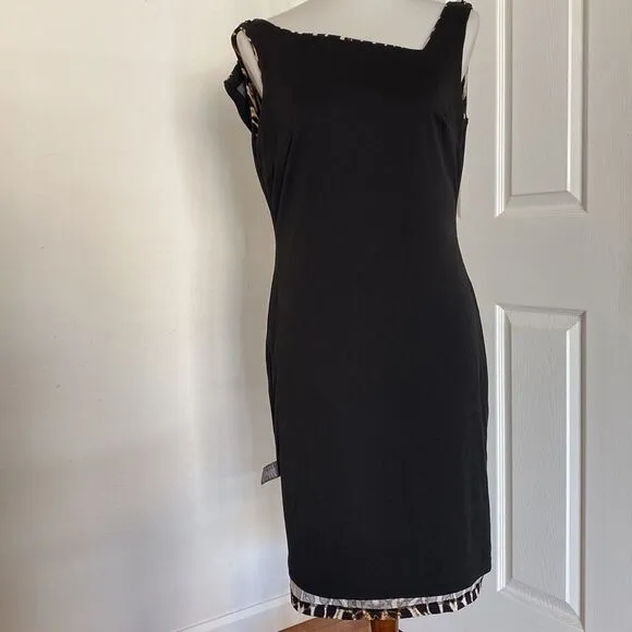 New Vince Camuto Sheath Asymmetrical Sleeveless Dress knee length