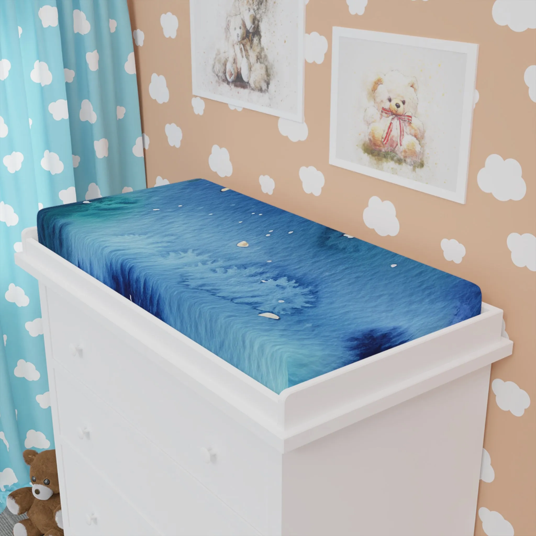 Night Watercolor Baby Changing Pad Cover
