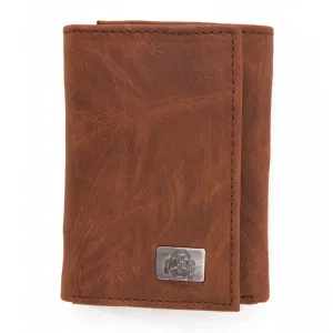 Ohio State Buckeyes Brown Tri Fold Leather Wallet