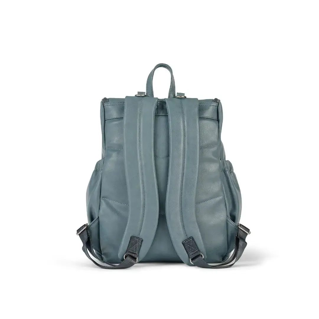 OiOi Signature Vegan Leather Nappy Backpack - Blue