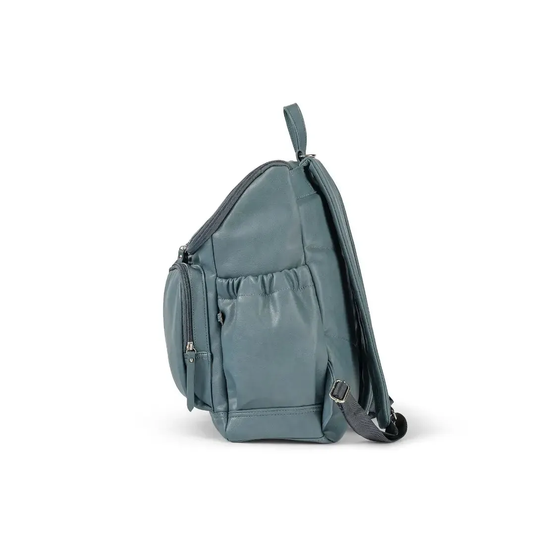 OiOi Signature Vegan Leather Nappy Backpack - Blue