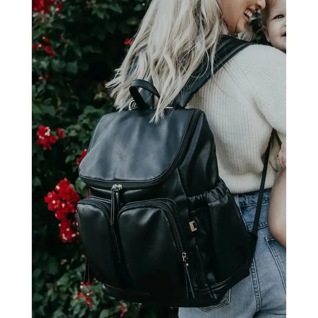 OiOi Signature Vegan Leather Nappy Backpack - Blue