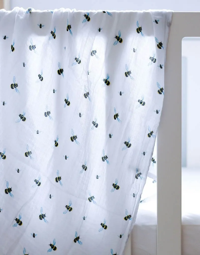 Organic Muslin Swaddle - Bee