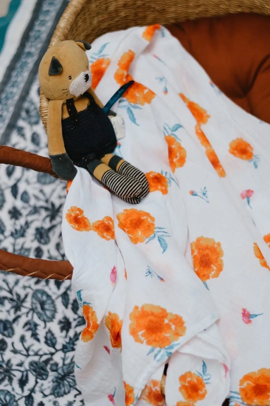 Organic Muslin Swaddle - Marigold