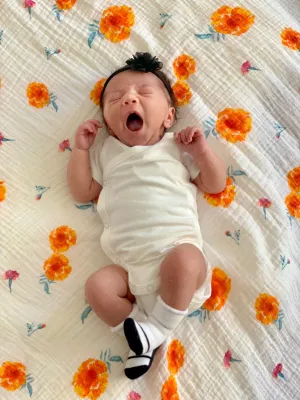 Organic Muslin Swaddle - Marigold