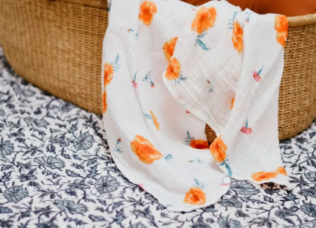 Organic Muslin Swaddle - Marigold