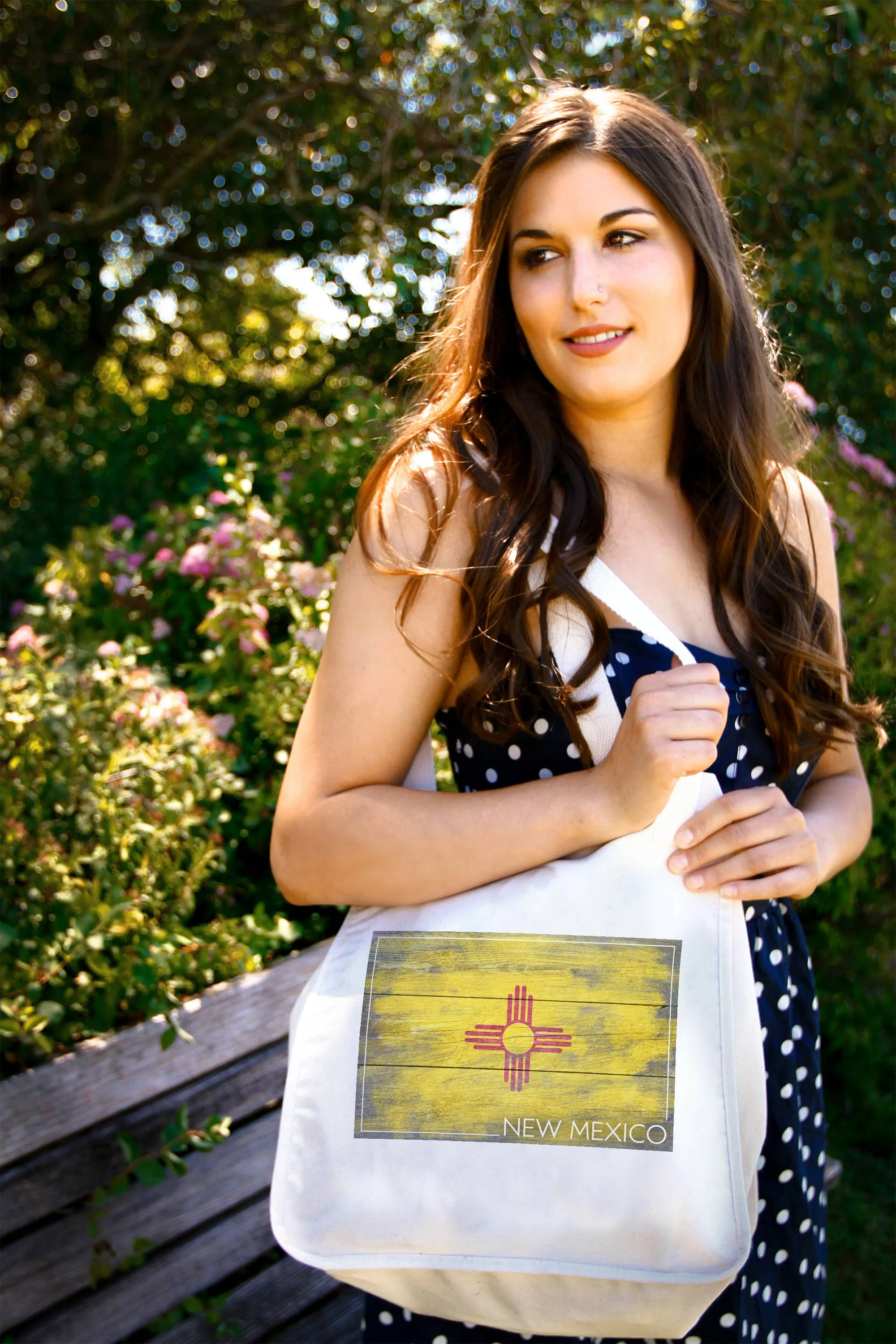 ORGANIC TOTE BAG Rustic New Mexico State Flag