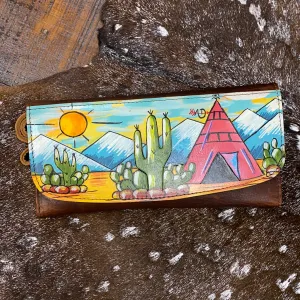 Painted Tee Pee Scene Wallet