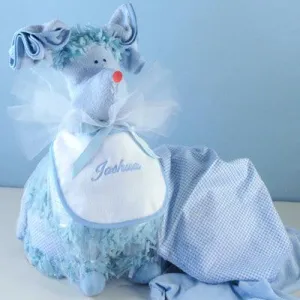 Personalized Puppy Love Diaper Cake-Blue