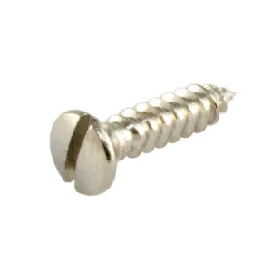 Pickguard Screws, Slot Head, Nickel, #4 x 1/2" (12.7mm)