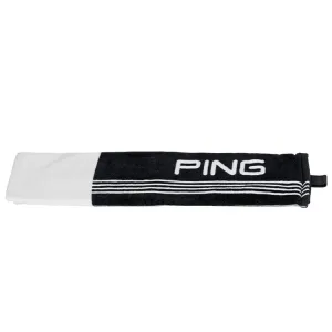 Ping Toalla de golf de tres pliegues en blanco y negro