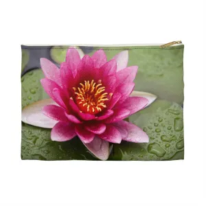 Pink Waterlily Zippered Accessory Bag (FWS) Made in the USA