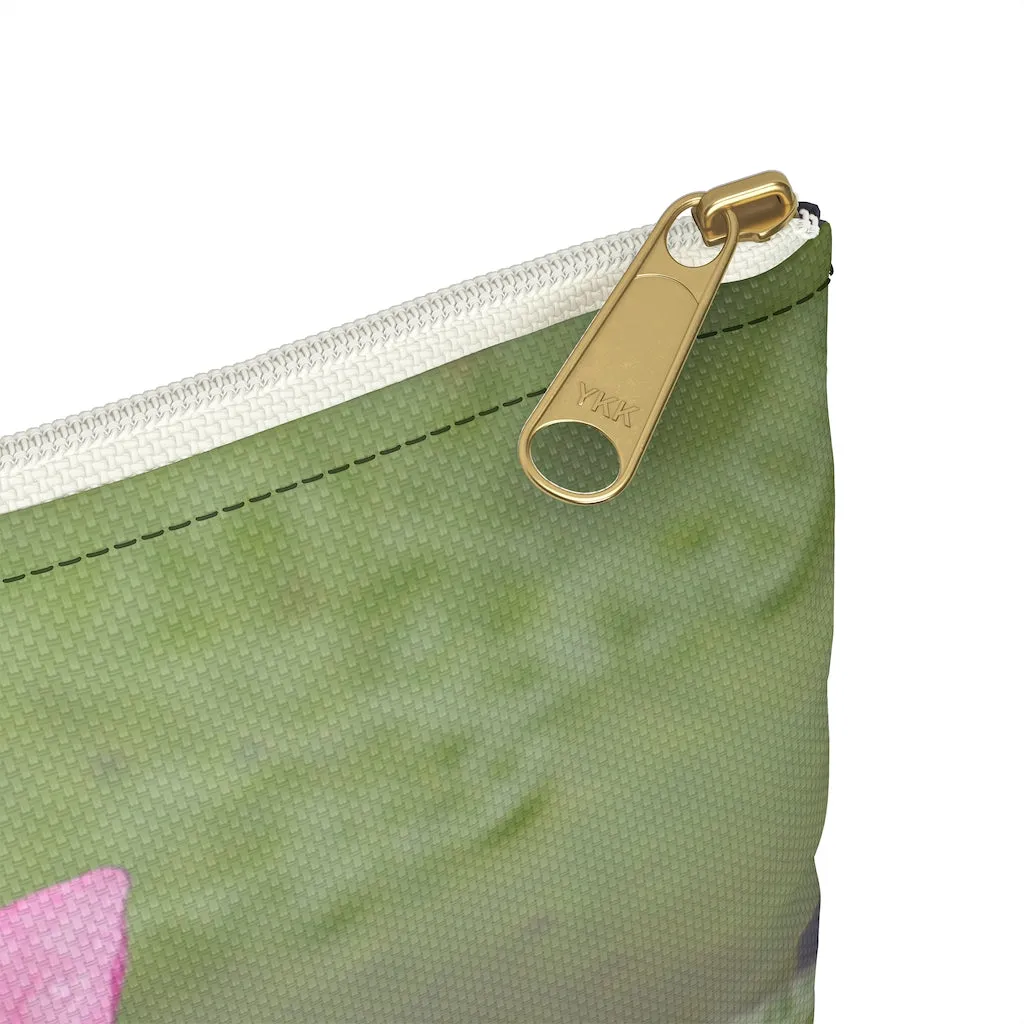 Pink Waterlily Zippered Accessory Bag (FWS) Made in the USA