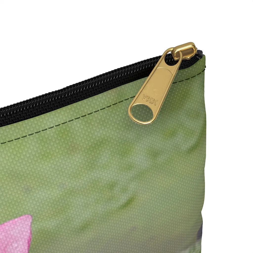 Pink Waterlily Zippered Accessory Bag (FWS) Made in the USA