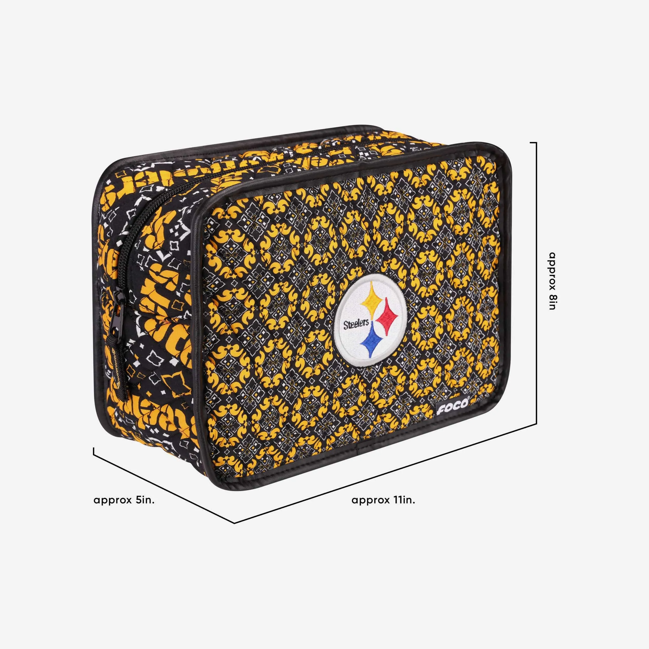 Pittsburgh Steelers Quilted Printed Cosmetic Bag
