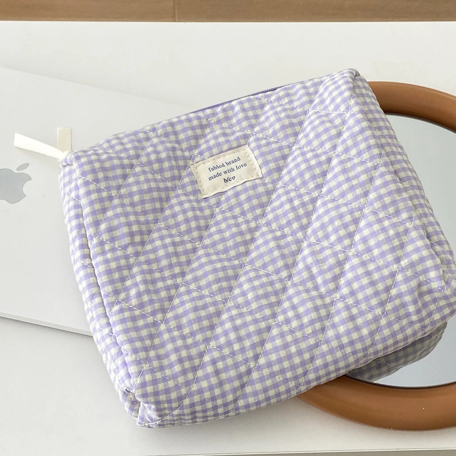 Plaid Simple Large Capacity Good-looking Cosmetics Bags