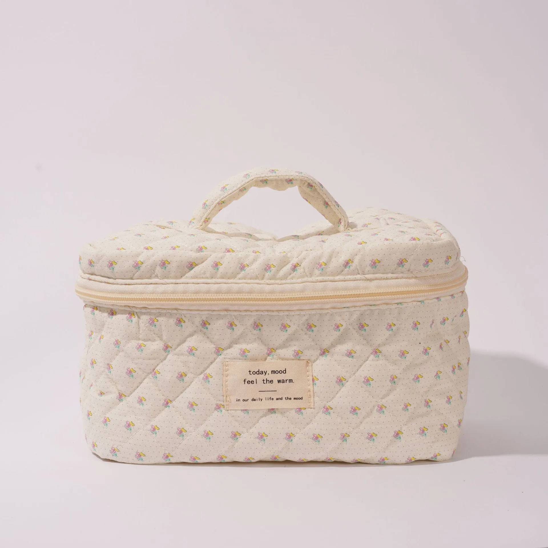Portable Large Capacity Storage Quilted Cotton Cosmetic Bags