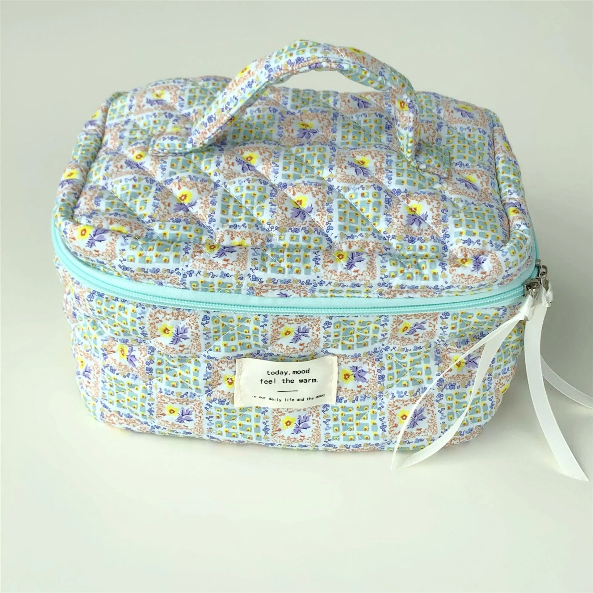 Portable Large Capacity Storage Quilted Cotton Cosmetic Bags