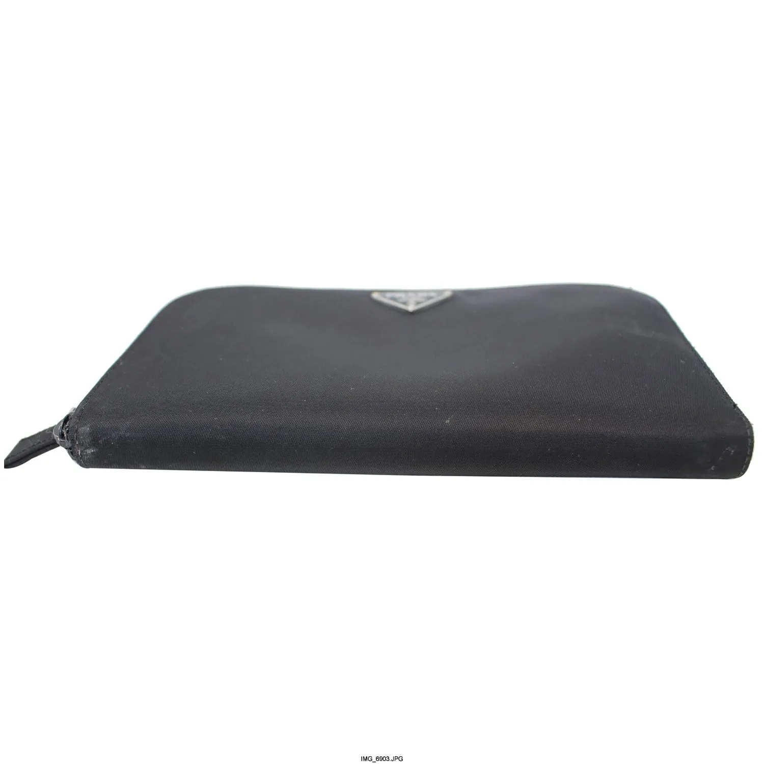 PRADA Black Nylon Zip Around Wallet