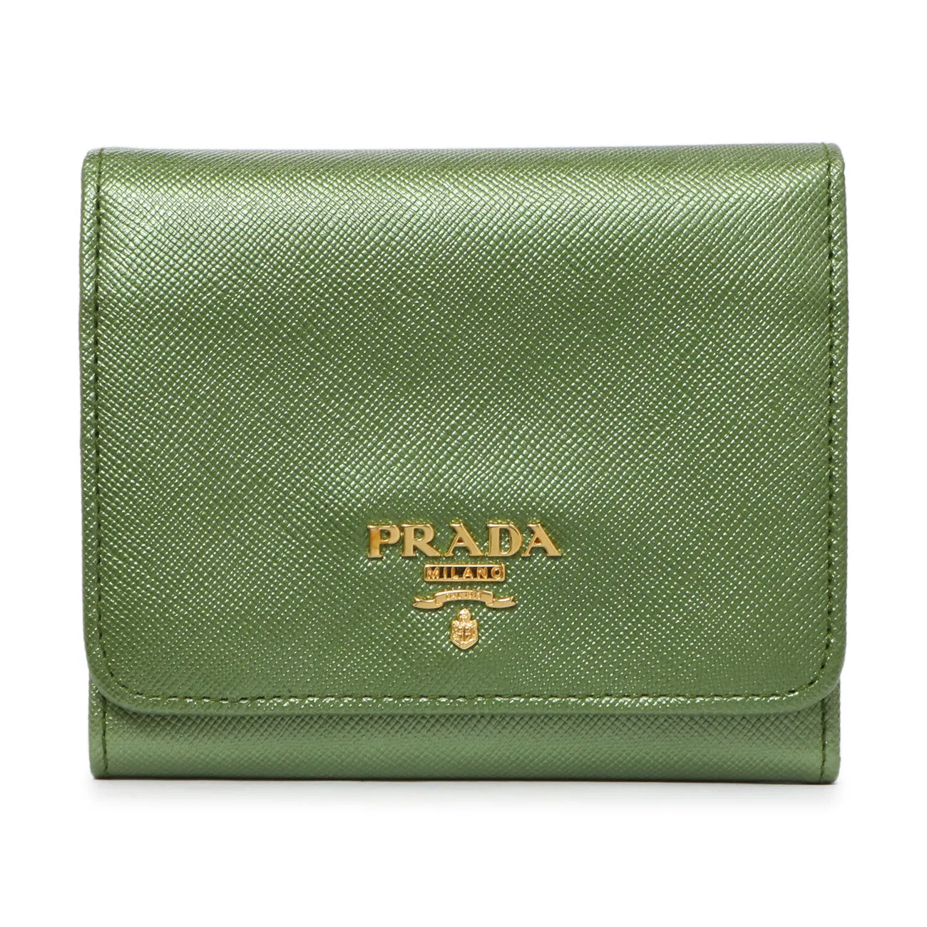 Prada Saffiano Tri-Fold Compact Wallet