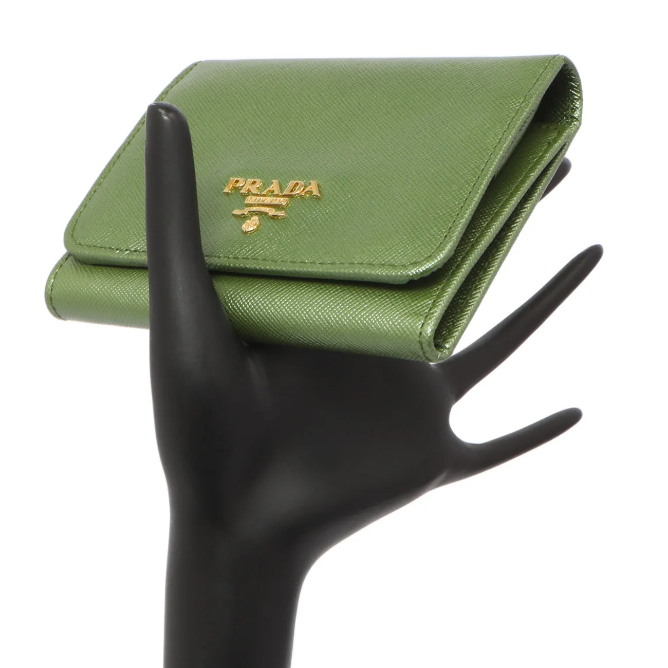 Prada Saffiano Tri-Fold Compact Wallet
