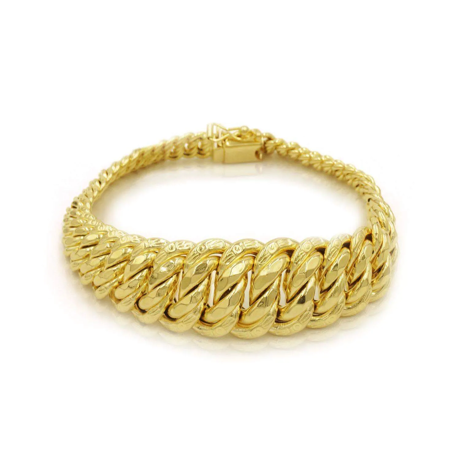 Princess Cut Italian Bracelet in 10K Yellow Gold