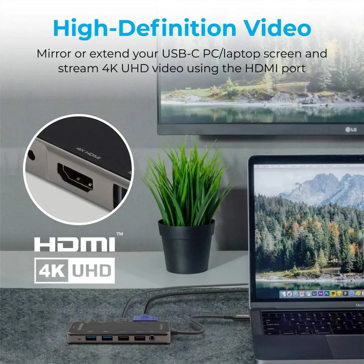 Promate, PrimeHub-Pro USB-C Hub, 11-in-1 Type-C Multi-Port Adapter with 100W USB-C Power Delivery