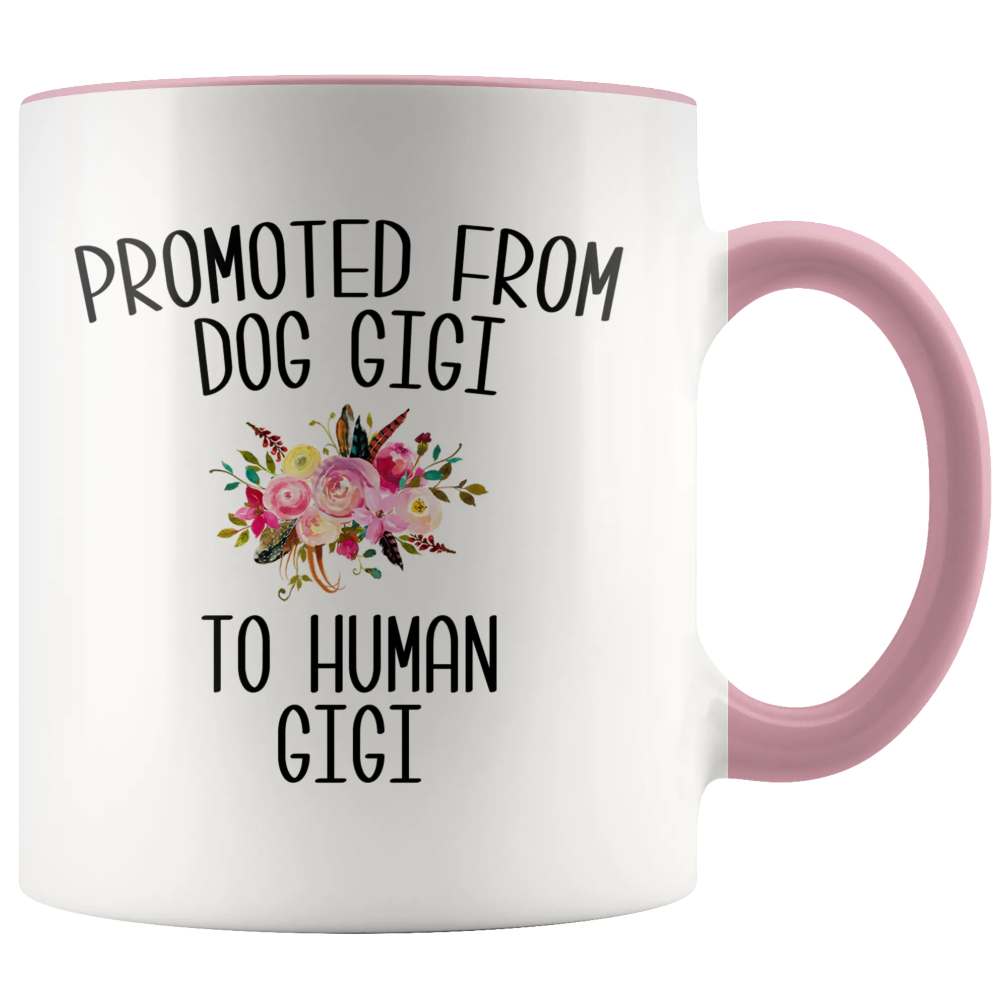 Promoted From Dog Gigi To Human Gigi Mug New GiGis Pregnancy Announcement Mother in Law Reveal Gift for Her Baby Shower Gifts