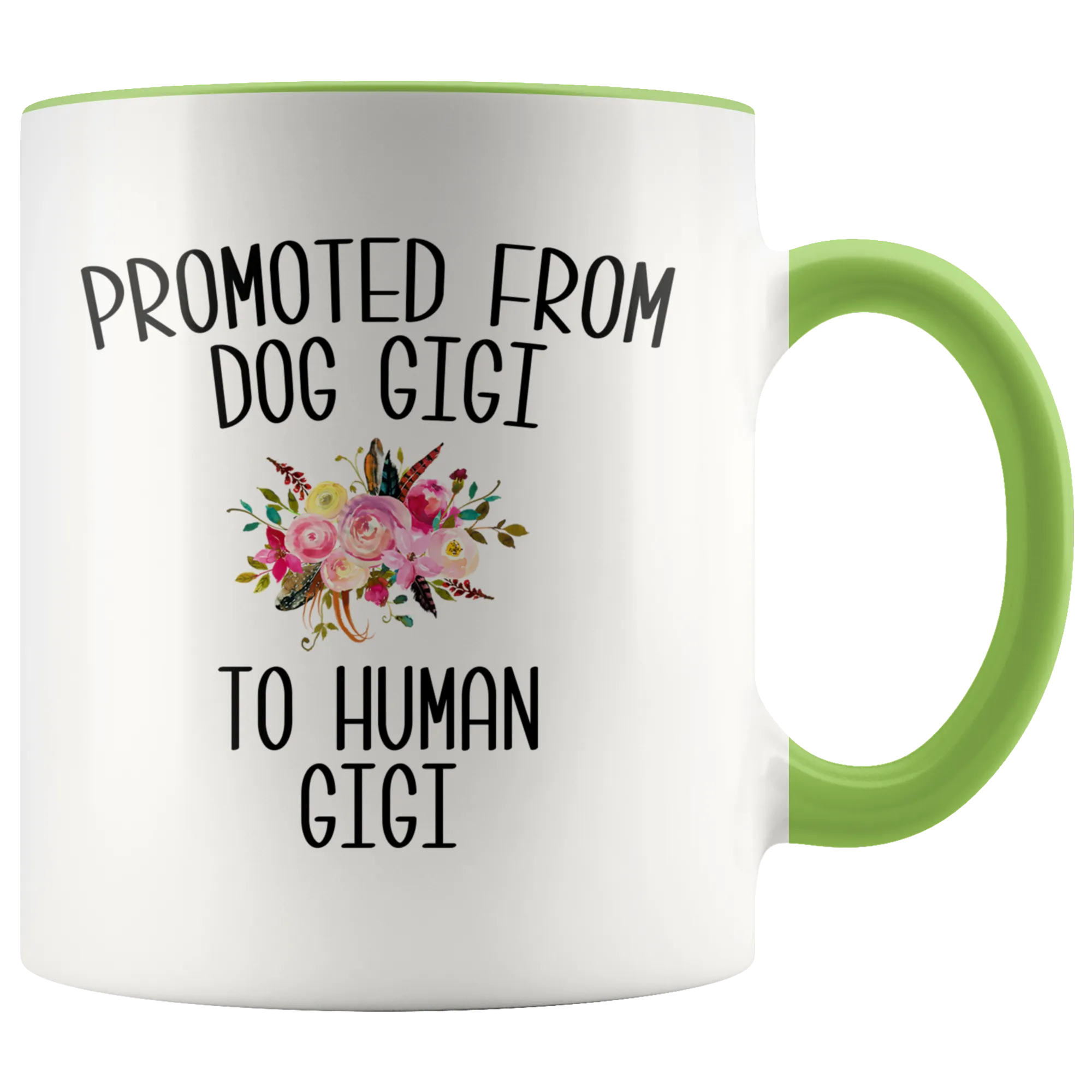 Promoted From Dog Gigi To Human Gigi Mug New GiGis Pregnancy Announcement Mother in Law Reveal Gift for Her Baby Shower Gifts