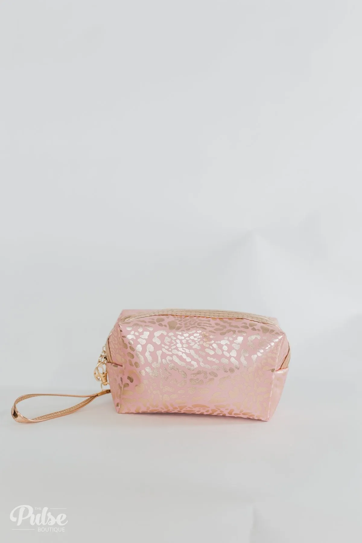 Pulse Perk- Animal Printed Cosmetic Bag- Pink & Gold