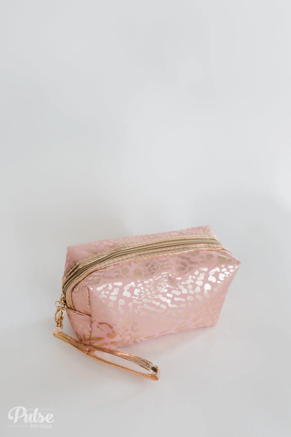 Pulse Perk- Animal Printed Cosmetic Bag- Pink & Gold