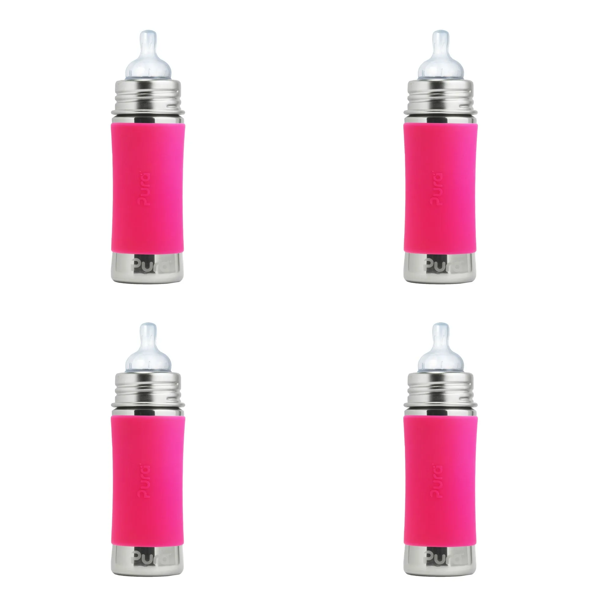Pura Kiki 9oz/260ml Insulated Infant Bottles (Pack of 4)