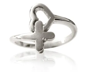 Purity Ring - Protected Heart in 14K White Gold