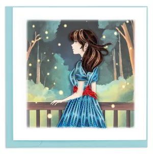 Quilled Anime Woman Greeting Card