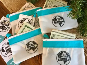 "Be the Change" keychain Zip Pouch