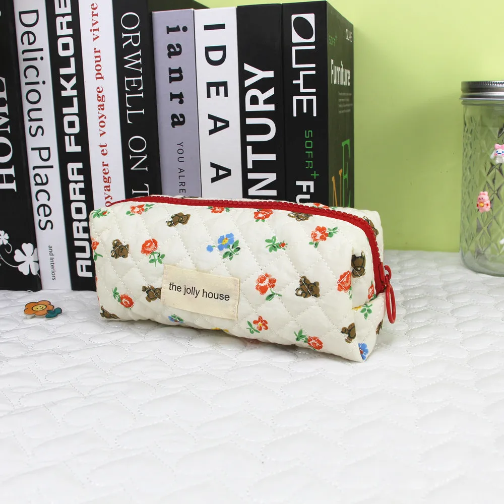 Rabbit Flower Large Capacity Portable Toiletry Cosmetic Bags