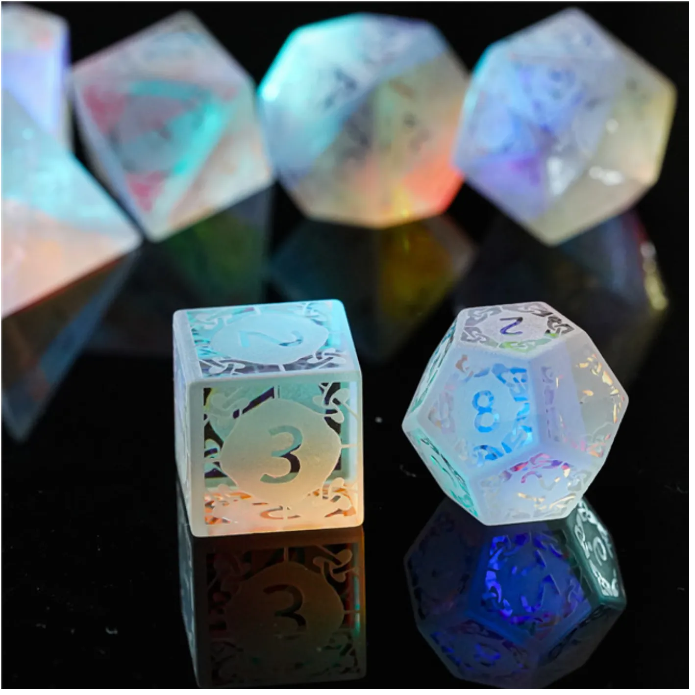 Rainbow Crystal and Flourish - Gemstone Engraved