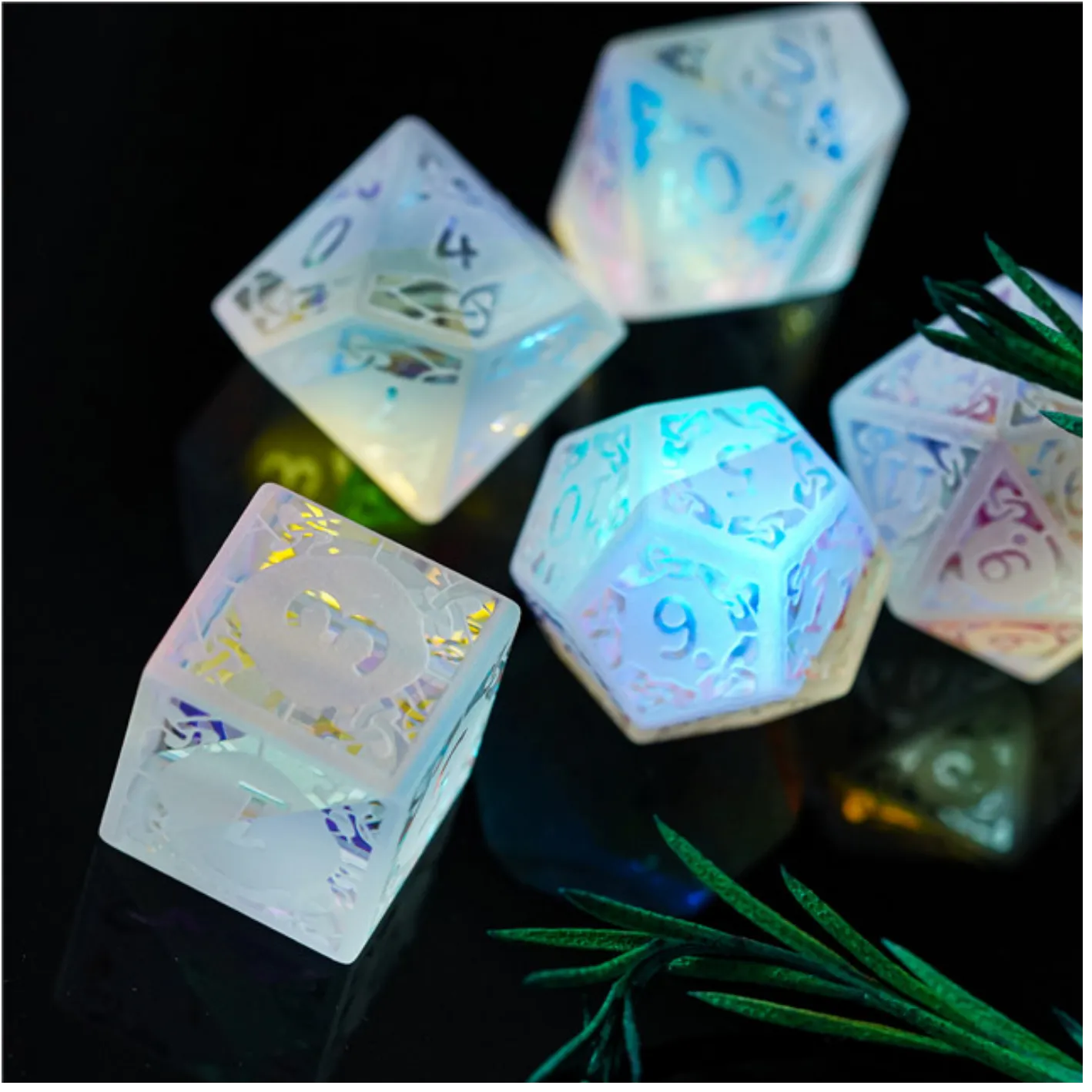 Rainbow Crystal and Flourish - Gemstone Engraved