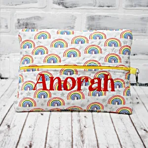 Rainbow Personalized Quilted Pouch