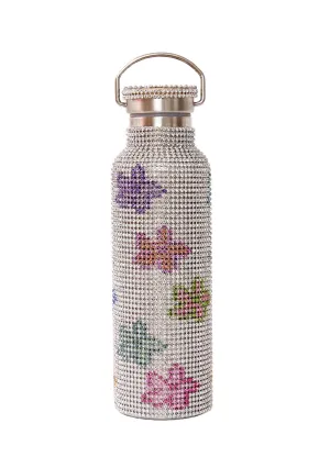 RHINESTONE WATER BOTTLE MULTI FLOWER
