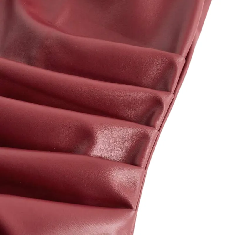 Rouge Leatherette Sculpt Top