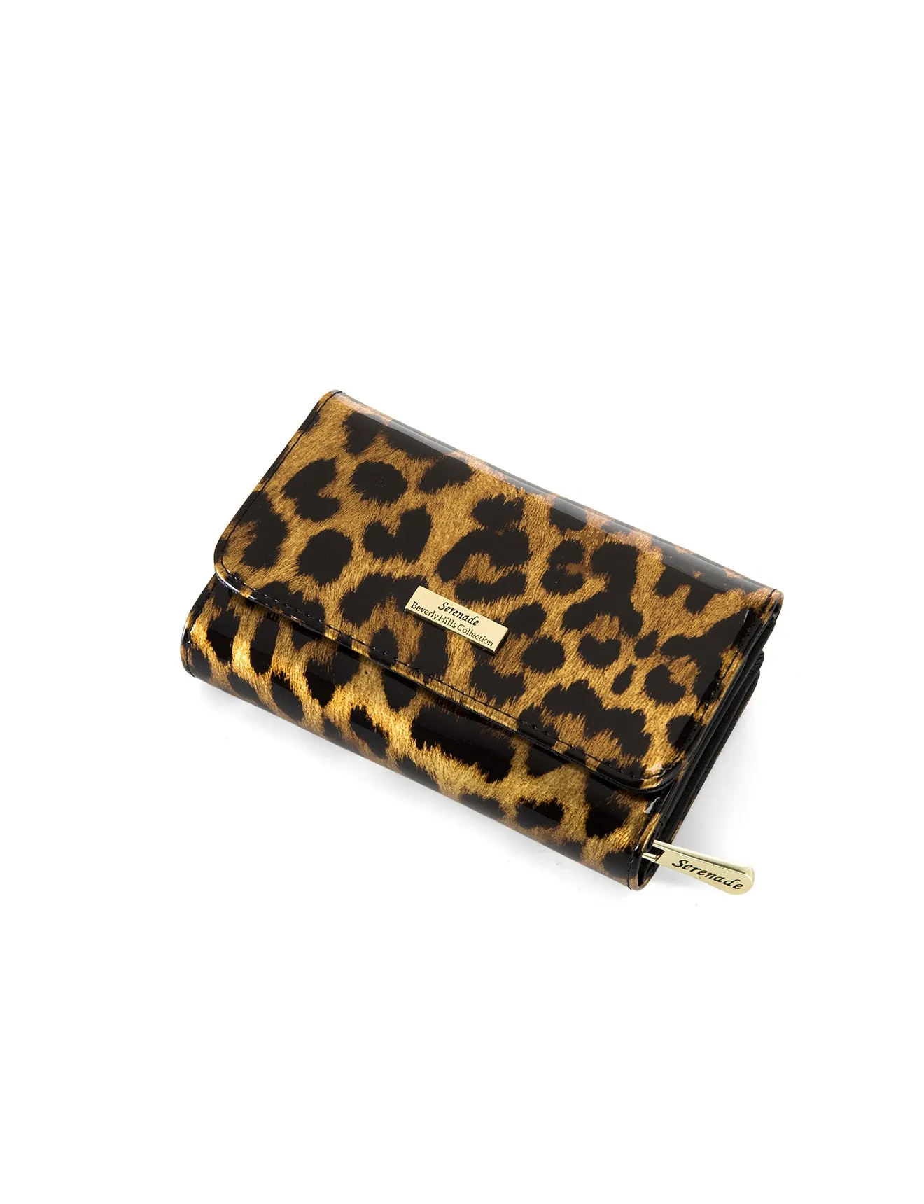 ROUGUE LEOPARD  MEDIUM PATENT LEATHER WALLET WITH RFID-WSF3502- NEW IN